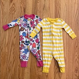 Hanna Andersson Pink and Yellow One Piece PJ’s